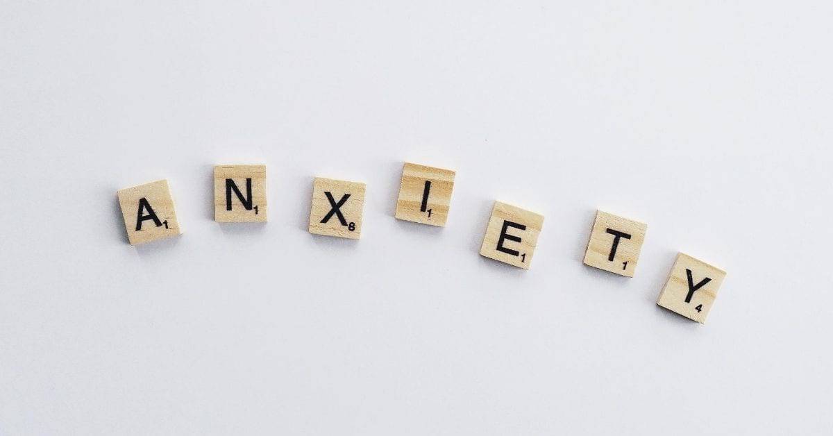anxiety written on white background