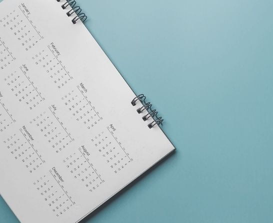 calendar on blue background