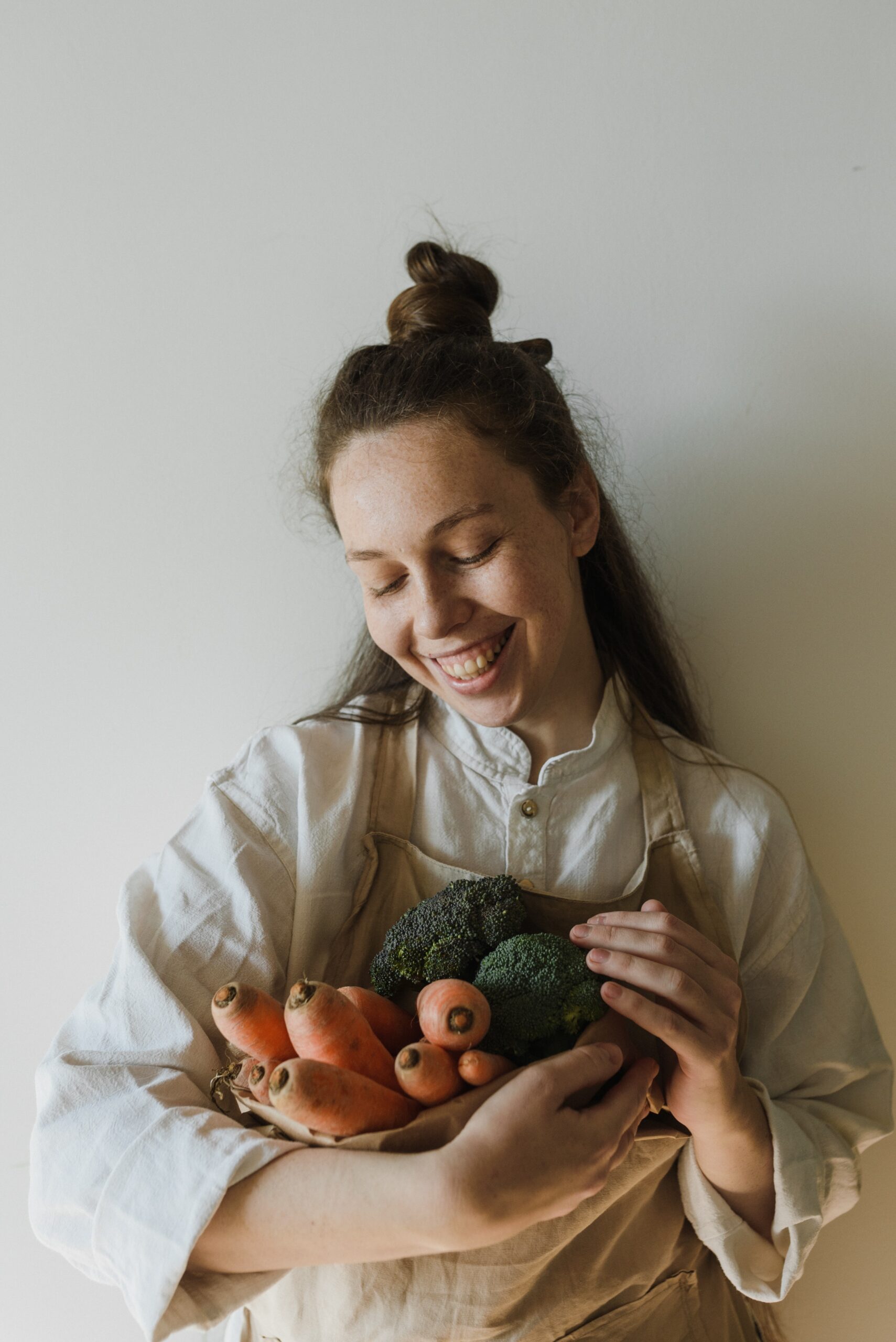 women with vegetable basket